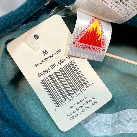 NWT RARE Patagonia Kids M Hip Flop Fleece Bucket HAT 1999 🔥 Blue - Picture 9 of 17